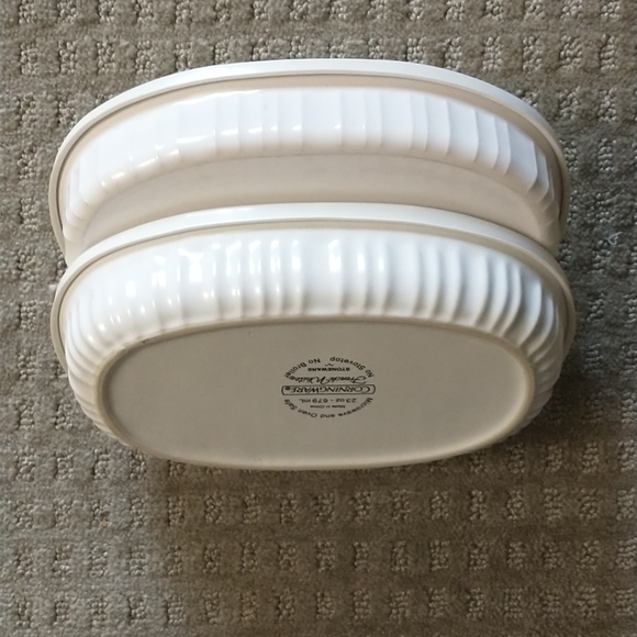 Corningware F-23-B Oval French White 23 ounces Casserole Stoneware Set o… - Picture 3 of 9